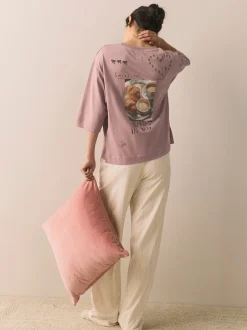 Pyjama's|Loungewear*Next Paarse Ontbijt - Pyjama met korte mouwen