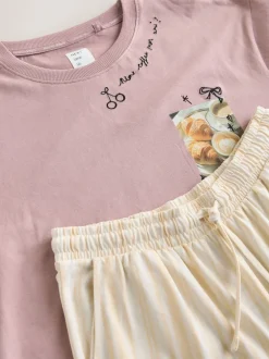 Pyjama's|Loungewear*Next Paarse Ontbijt - Pyjama met korte mouwen