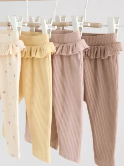 Broeken En Leggings*Next Paars/geel/crème met fijne print - Verpakking van 4 babyleggings (0 mnd -2 jr)