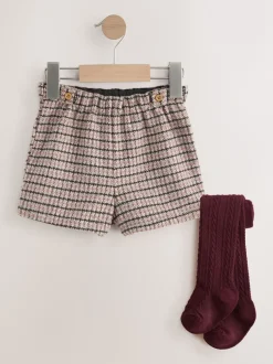 Shorts|Shorts En Rokken*Next Paarsrood - Geruite skort en maillot (3mnd-7jr)
