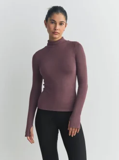 Alle Nacht- En Loungekleding*Next - Thermal Maximum Warmth Cosy Ribbed Roll Neck Top Paarsrood