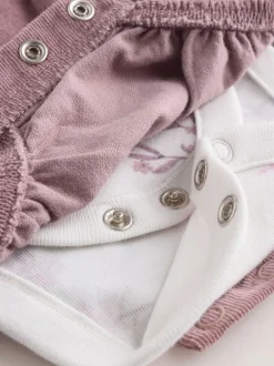 Sets En Combisets|Babypakjes En Babypyjama's*Next Paars/wit - Corduroy Baby Rompertje en Bodysuit met Lange mouwen en Panty's 3 -delige Set (0mnd -2jr)