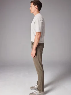 Jeans|Next Paddenstoelbruin - Slim Fit - Comfortabele stretchjeans
