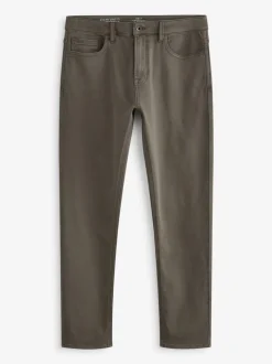 Jeans|Next Paddenstoelbruin - Slim Fit - Comfortabele stretchjeans