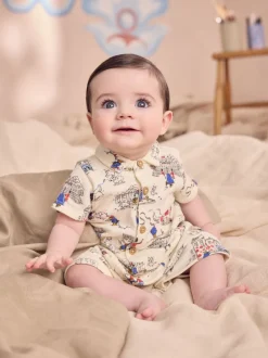 Rompertjes En Tuinbroeken*Next - 100% katoenen Cath Kidston rompertje Paddington Bear Baby met kraagje
