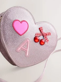 Tassen|Next Pale Pink/ Metallic - Gem Heart Initial Bag