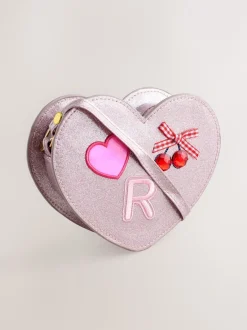 Tassen|Next Pale Pink/ Metallic - Gem Heart Initial Bag
