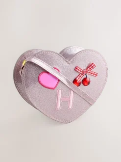 Tassen|Next Pale Pink/ Metallic - Gem Heart Initial Bag
