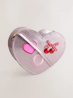 Tassen|Next Pale Pink/ Metallic - Gem Heart Initial Bag