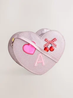 Tassen|Next Pale Pink/ Metallic - Gem Heart Initial Bag
