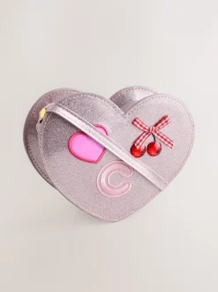 Tassen|Next Pale Pink/ Metallic - Gem Heart Initial Bag