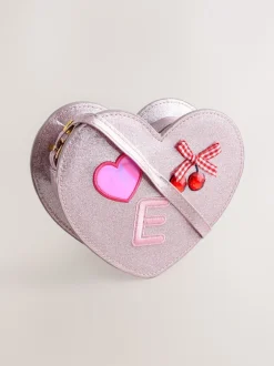 Tassen|Next Pale Pink/ Metallic - Gem Heart Initial Bag