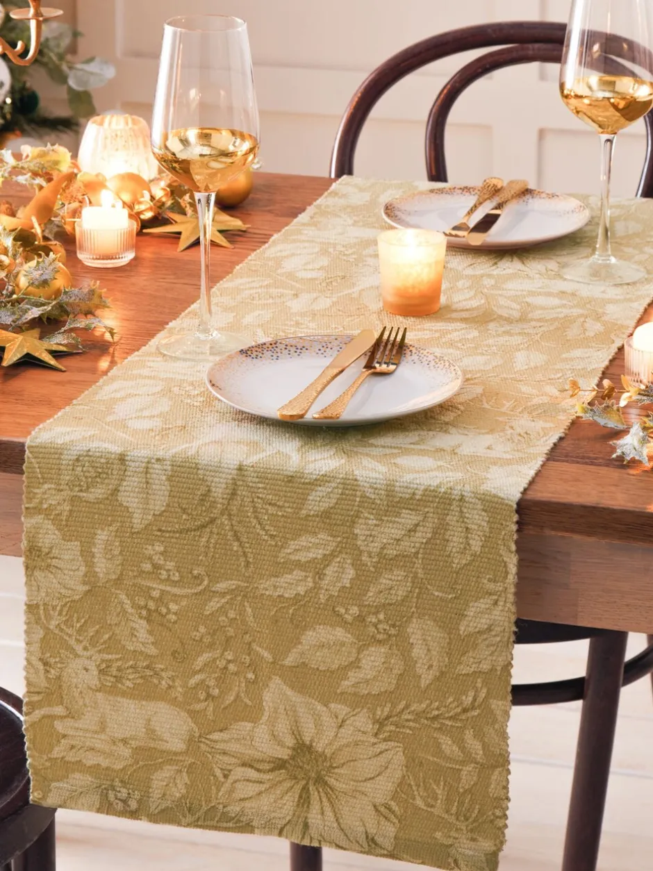 Tafellinnen En Placemats |Paoletti - Grote kersttafelloper met hert