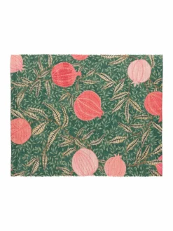 Tafellinnen En Placemats *Paoletti - Set van 4 kersttafelplacemats in paarsrood plus grote tafelloper