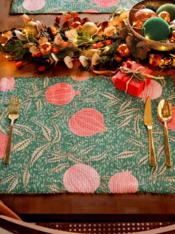 Tafellinnen En Placemats |Paoletti - Set van 4 tafelplacemats in paarsrood