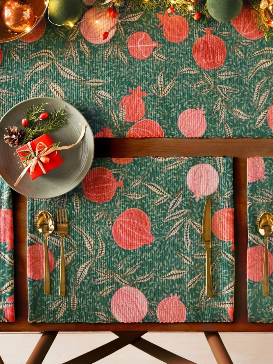 Tafellinnen En Placemats |Paoletti - Set van 4 tafelplacemats in paarsrood