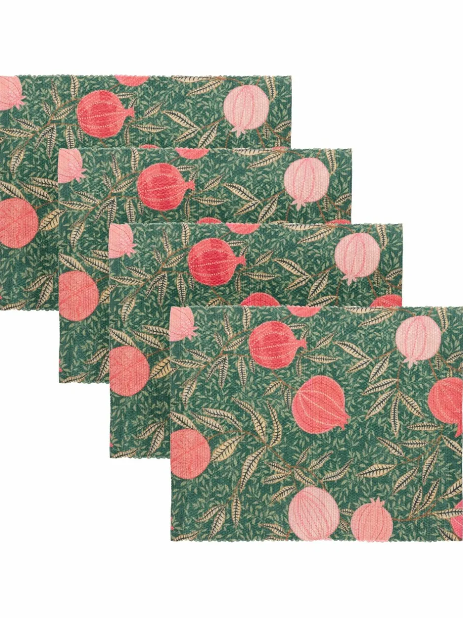 Tafellinnen En Placemats |Paoletti - Set van 4 tafelplacemats in paarsrood