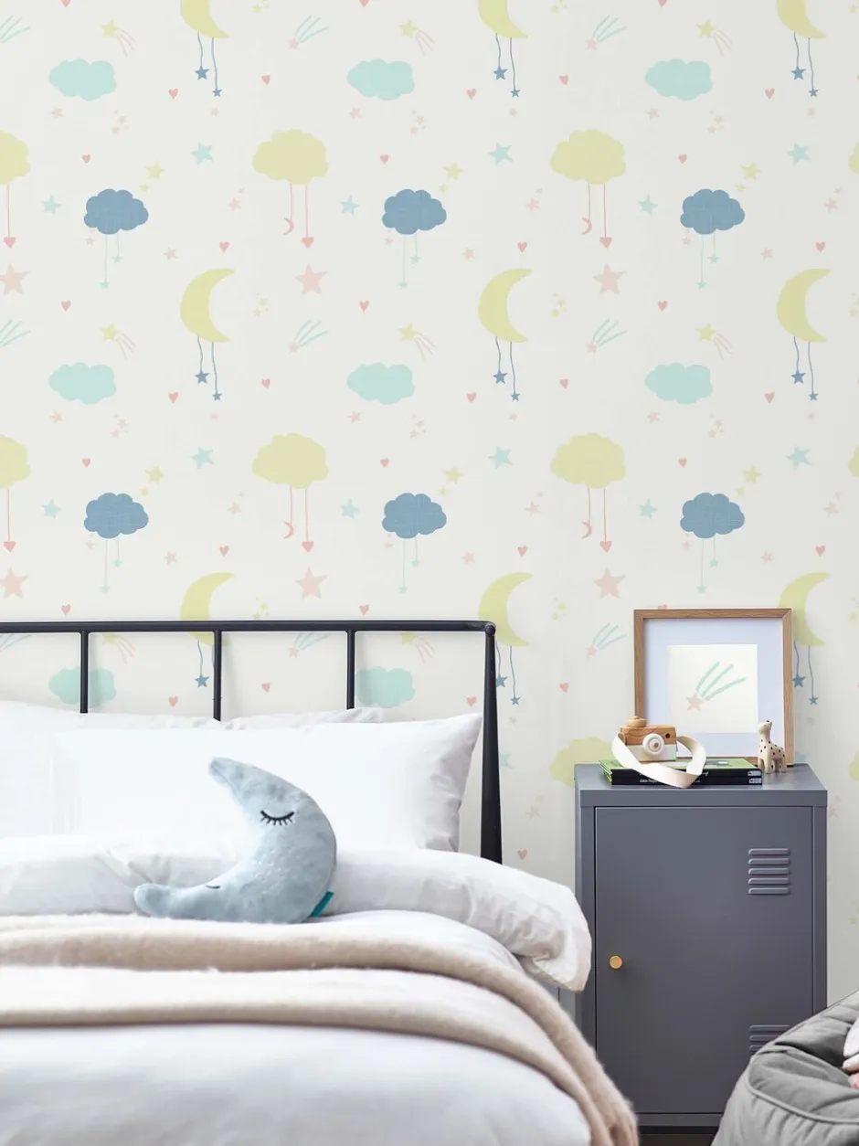 Behang|Next Paste The Wall - Behang met maan en sterren 10M Pastel