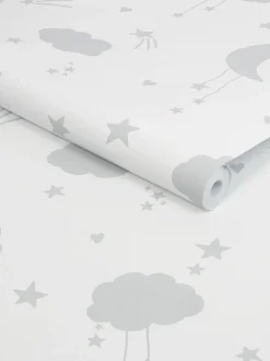 Behang*Next Paste The Wall - Behang met maan en sterren 10M Grijs