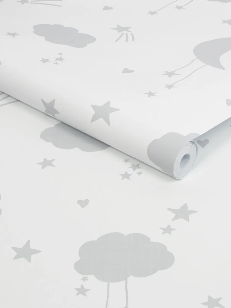 Behang*Next Paste The Wall - Behang met maan en sterren 10M Grijs