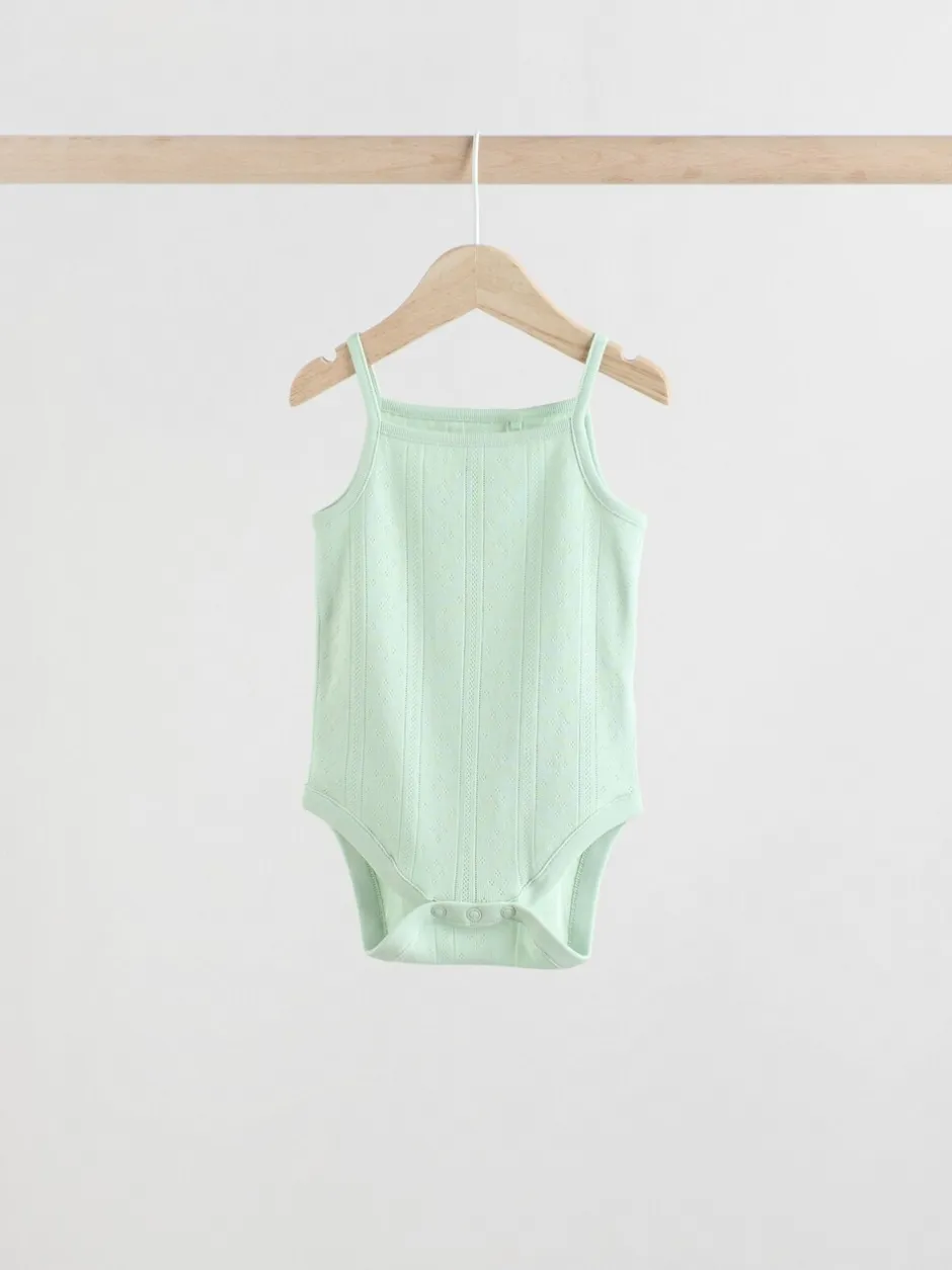 Rompertjes En Hemdjes|Rompertjes En Hemdjes|Next Pastel - 5 Pack Vest Pointelle Baby Bodysuits