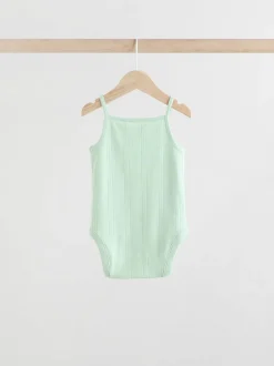 Rompertjes En Hemdjes|Rompertjes En Hemdjes|Next Pastel - 5 Pack Vest Pointelle Baby Bodysuits