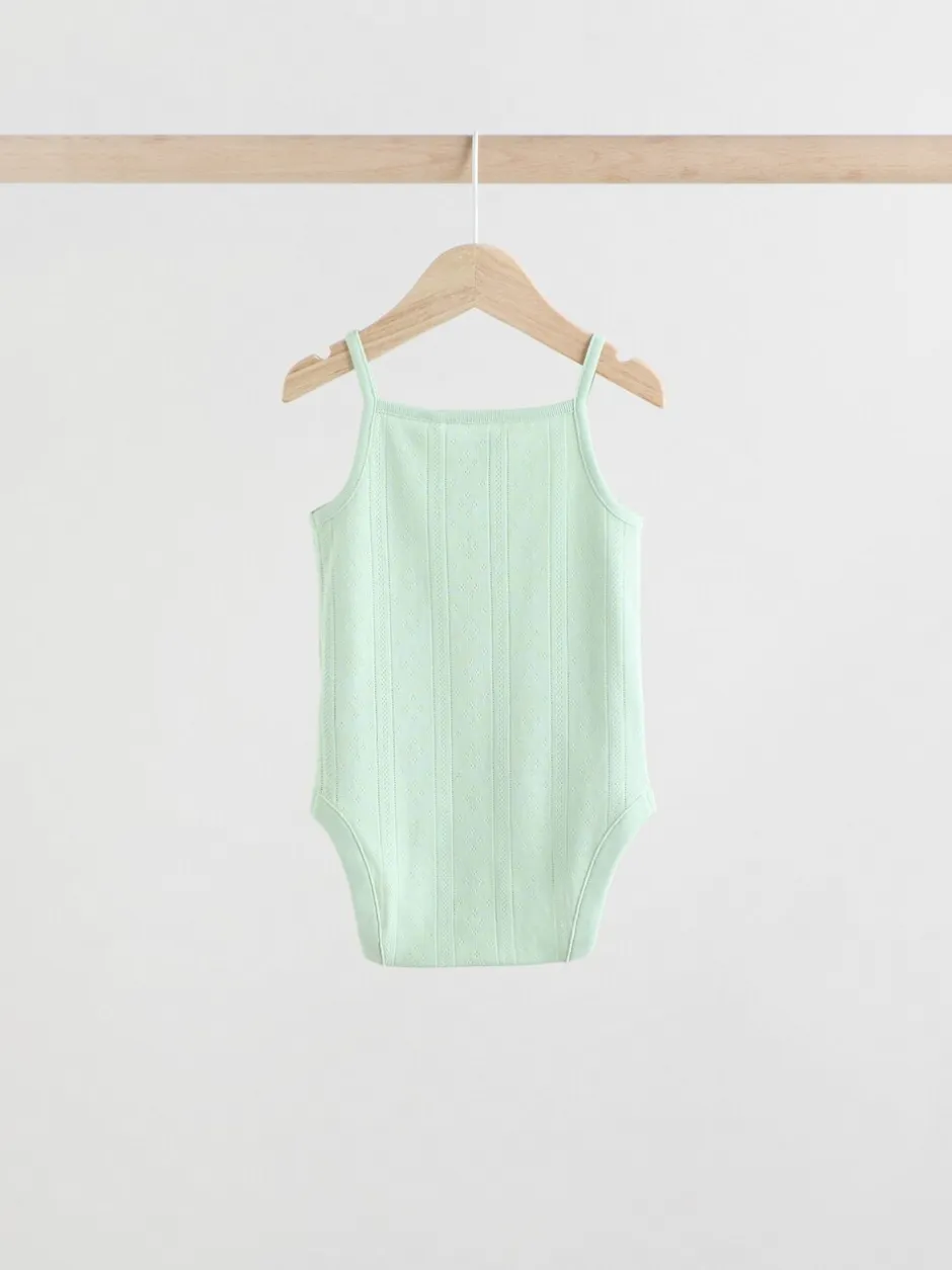 Rompertjes En Hemdjes|Rompertjes En Hemdjes|Next Pastel - 5 Pack Vest Pointelle Baby Bodysuits