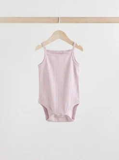 Rompertjes En Hemdjes|Rompertjes En Hemdjes|Next Pastel - 5 Pack Vest Pointelle Baby Bodysuits