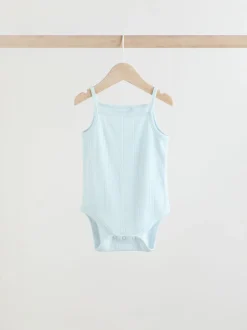 Rompertjes En Hemdjes|Rompertjes En Hemdjes|Next Pastel - 5 Pack Vest Pointelle Baby Bodysuits