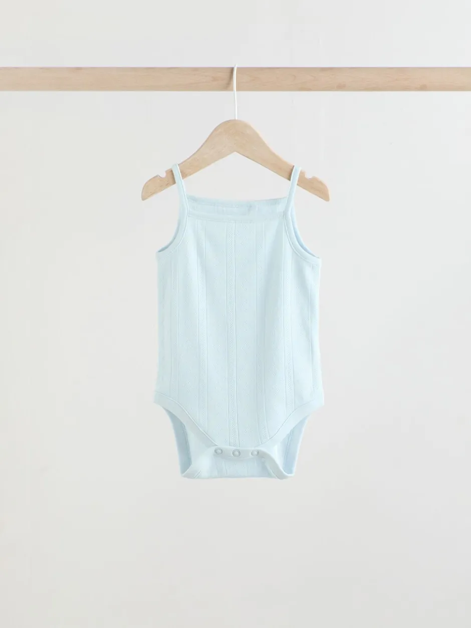 Rompertjes En Hemdjes|Rompertjes En Hemdjes|Next Pastel - 5 Pack Vest Pointelle Baby Bodysuits