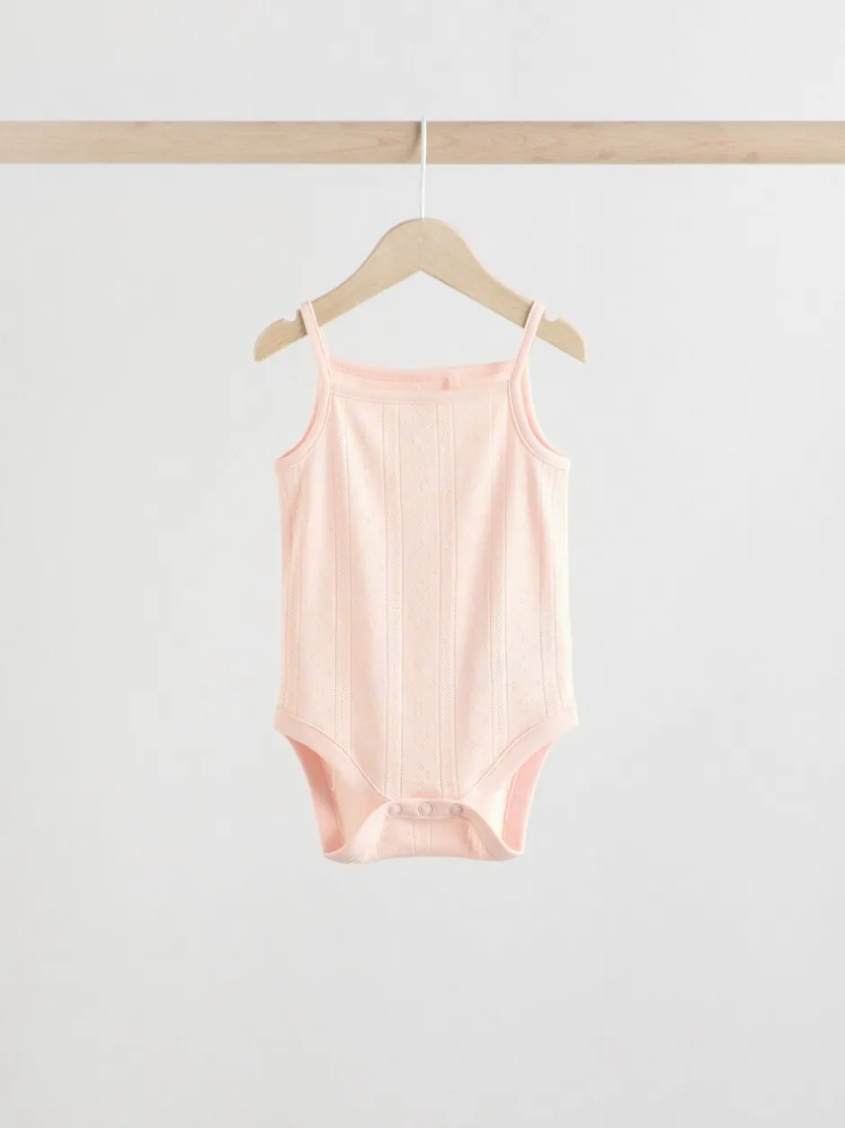 Rompertjes En Hemdjes|Rompertjes En Hemdjes|Next Pastel - 5 Pack Vest Pointelle Baby Bodysuits