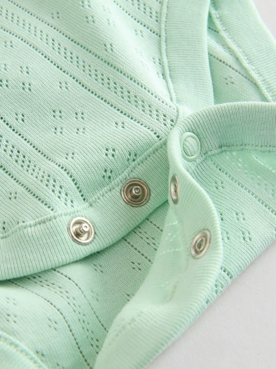 Rompertjes En Hemdjes|Rompertjes En Hemdjes|Next Pastel - 5 Pak Korte mouwen Pointelle Baby Bodysuits