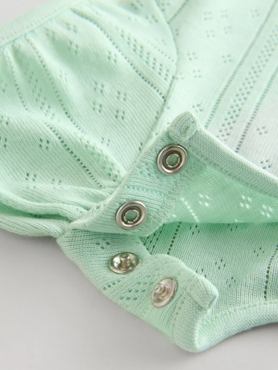 Rompertjes En Hemdjes|Rompertjes En Hemdjes|Next Pastel - 5 Pak Korte mouwen Pointelle Baby Bodysuits