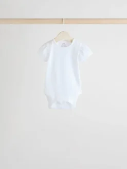 Rompertjes En Hemdjes|Rompertjes En Hemdjes|Next Pastel - 5 Pak Korte mouwen Pointelle Baby Bodysuits