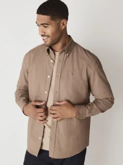 Formele Overhemden|Shirts*Next Pastel geel naturel - Normale Pasvorm - Oxford-hemd met lange mouwen
