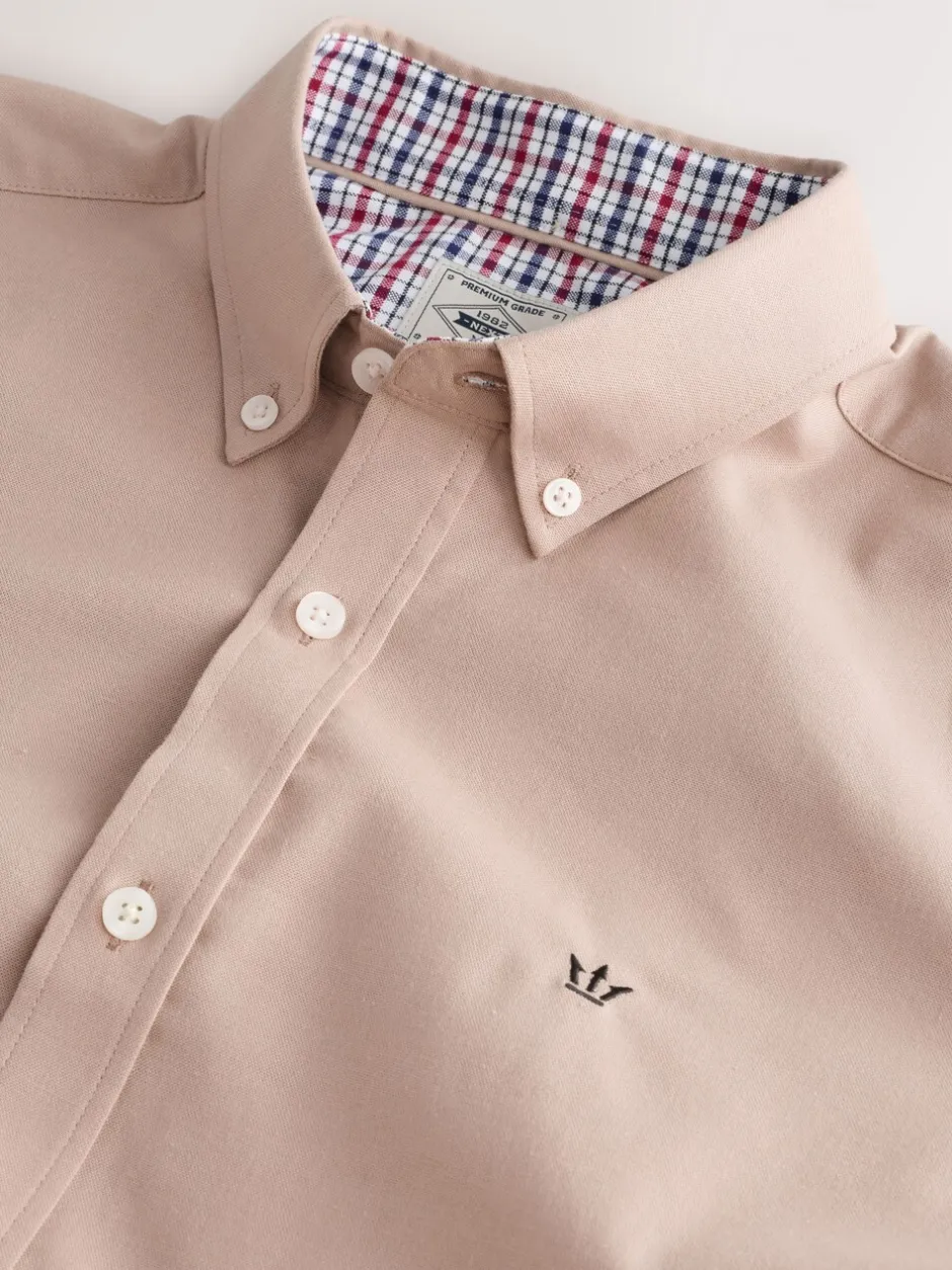 Shirts|Next Pastel geel naturel - Oxford-stretchoverhemd met lange mouwen