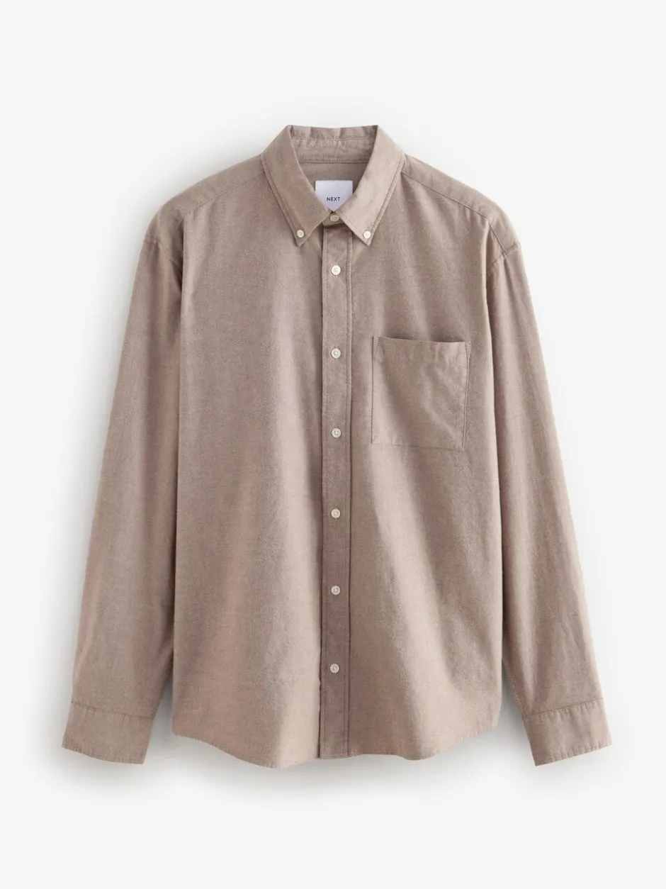 Formele Overhemden*Next Pastel geel naturel - Soft Touch Oxford Long Sleeve Shirt