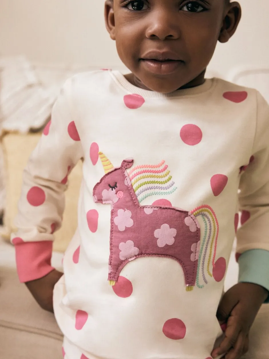 Multipacks|Nachtkleding En Pyjama's*Next Pastel kat/eenhoorn/bloem - Knus pyjama met lange mouwen 3 Pack (9maanden -12jaar)