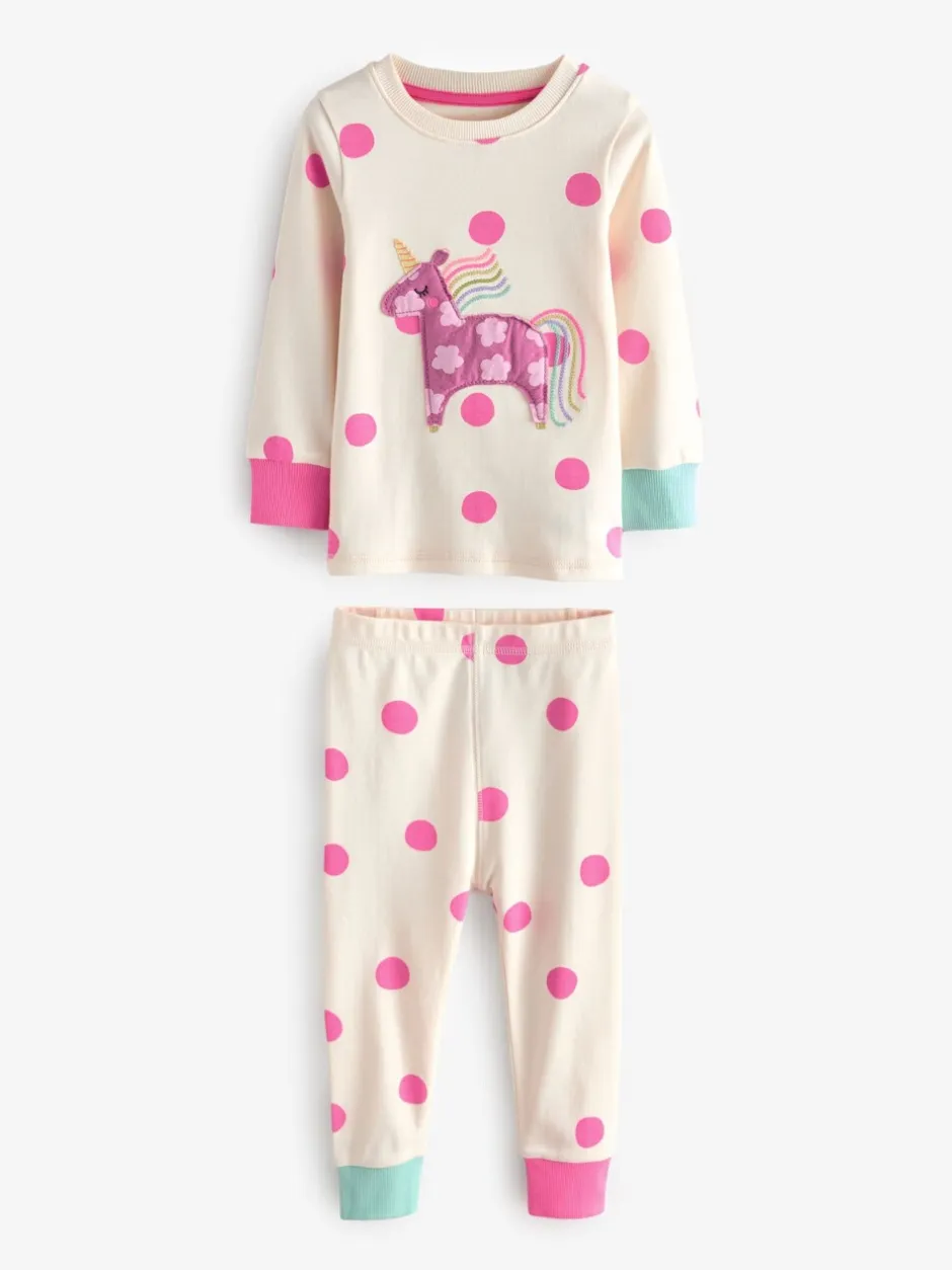 Multipacks|Nachtkleding En Pyjama's*Next Pastel kat/eenhoorn/bloem - Knus pyjama met lange mouwen 3 Pack (9maanden -12jaar)