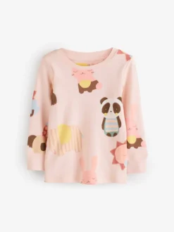 Nachtkleding En Pyjama's|Pyjama's|Next Pastel met tekenfiguurtjesprint - Knus pyjama met lange mouwen 3 Pack (9maanden -12jaar)
