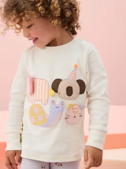 Nachtkleding En Pyjama's|Pyjama's|Next Pastel met tekenfiguurtjesprint - Knus pyjama met lange mouwen 3 Pack (9maanden -12jaar)