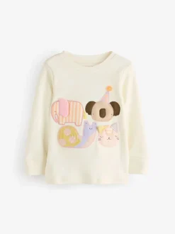 Nachtkleding En Pyjama's|Pyjama's|Next Pastel met tekenfiguurtjesprint - Knus pyjama met lange mouwen 3 Pack (9maanden -12jaar)