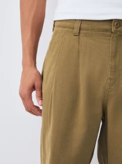Broeken En Chino's*Next - Authentic Twin Pleated Textured Trousers Pastelgeel