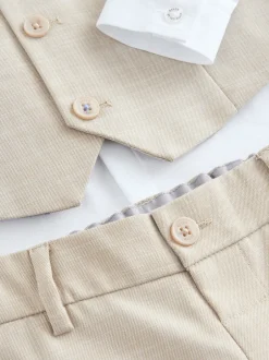 Gelegenheidskleding|Kostuums En Herenvesten|Baker by Ted Baker - set van gilet, overhemd en broek Pastelgeel