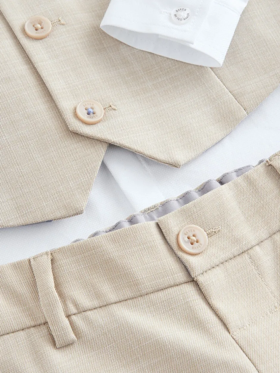 Gelegenheidskleding|Kostuums En Herenvesten|Baker by Ted Baker - set van gilet, overhemd en broek Pastelgeel