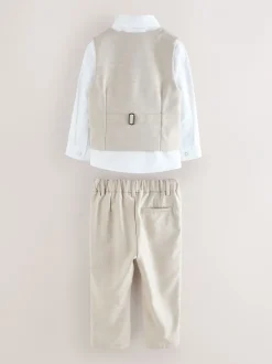 Gelegenheidskleding|Kostuums En Herenvesten|Baker by Ted Baker - set van gilet, overhemd en broek Pastelgeel
