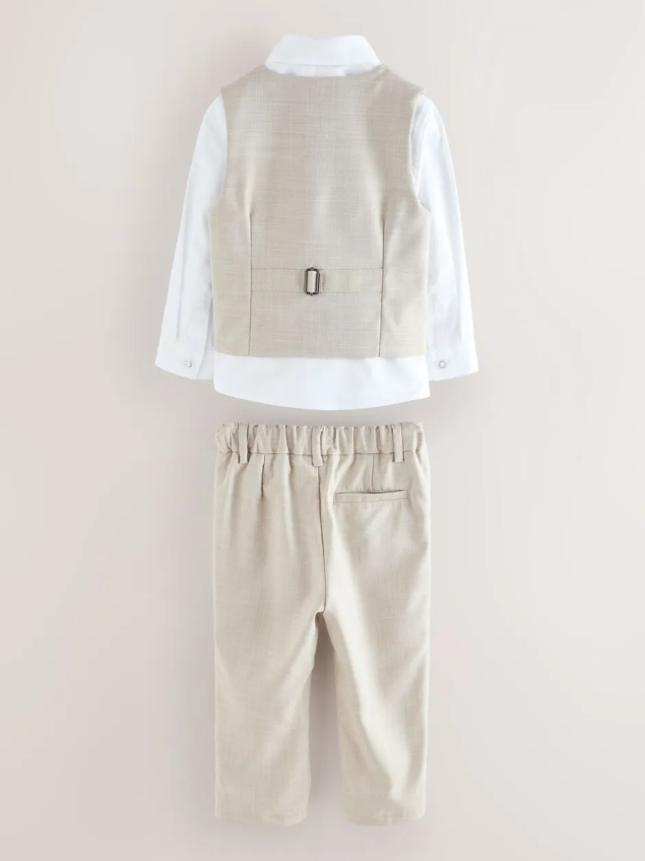 Gelegenheidskleding|Kostuums En Herenvesten|Baker by Ted Baker - set van gilet, overhemd en broek Pastelgeel