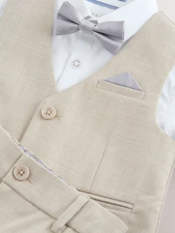 Gelegenheidskleding|Kostuums En Herenvesten|Baker by Ted Baker - set van gilet, overhemd en broek Pastelgeel