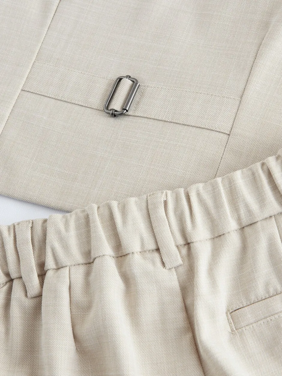 Gelegenheidskleding|Kostuums En Herenvesten|Baker by Ted Baker - set van gilet, overhemd en broek Pastelgeel