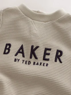 Rompertjes En Tuinbroeken|Baker by Ted Baker - Textured Long Sleeve Romper Pastelgeel